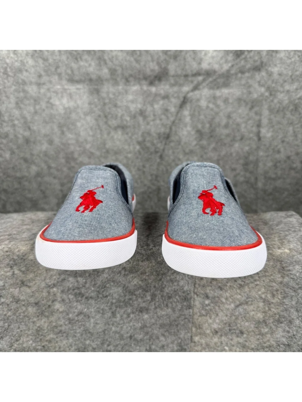 Polo Ralph Lauren Bal Harbour Slip On Shoes Blue Denim Red Toddler Size 9 206